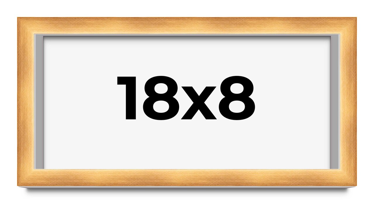 Panoramic Minimalist Shadow Box Brown Picture Frame - UV Acrylic, Backing, Hanging Hardware